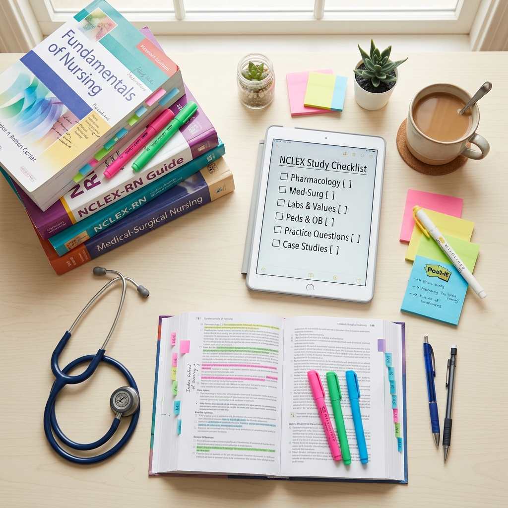 Visual overview of the NCLEX exam study guide for 2026